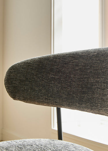 DRACO Tabourets hauts dossier tissu 1G Gris
