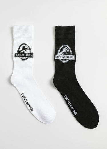 Paires chaussettes côtes, Jurassic World Blanc