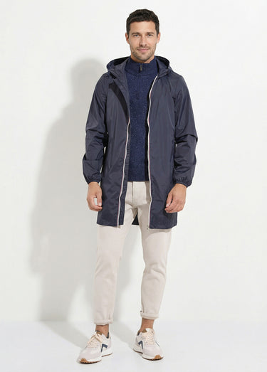 Parka longue déperlante tendance Marine