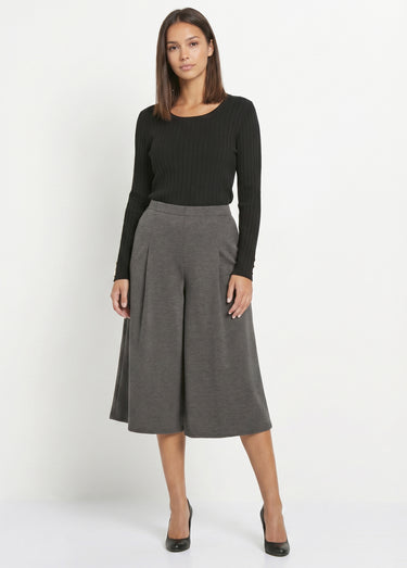 Jupe-culotte taille semi-élastiquée maille milano Anthracite