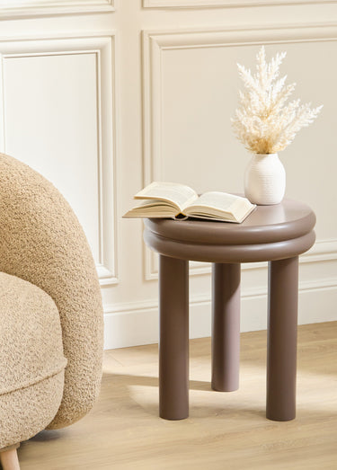 Table d'appoint bois forme tabouret PLUMP Chocolat