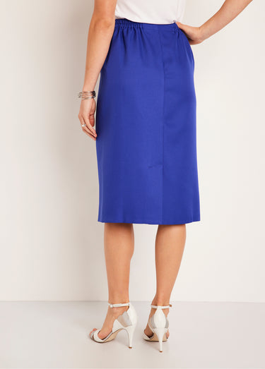 Jupe droite longue gabardine Mauve