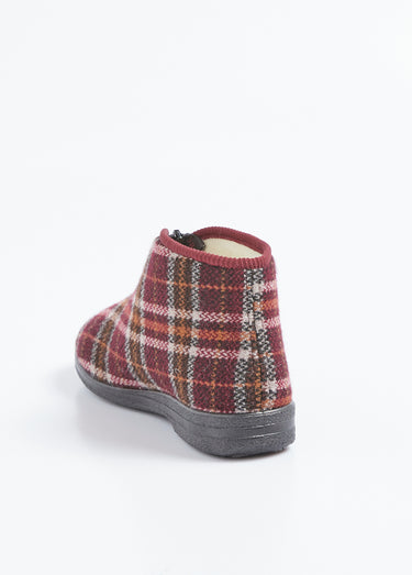 Chaussons montants zippés chauds confort Bordeaux