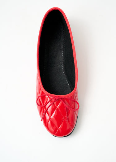 Ballerines vegan largeur standard Vernis Rouge