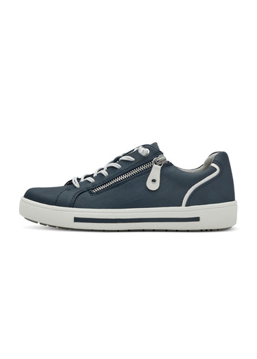 Baskets avec lacets élastiqués et zips Marine