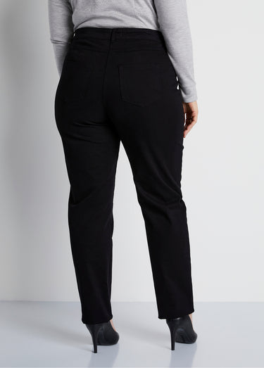 Pantalon droit 5 poches coton stretch Noir