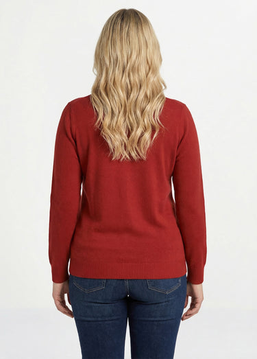 Pull doux col roulé manches longues Rouge