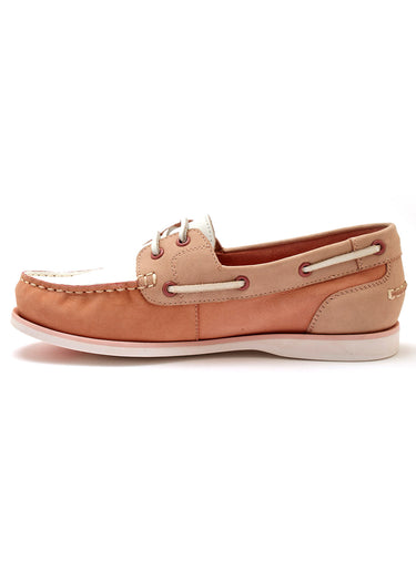 Chaussures bateau cuir largeur confort Rose