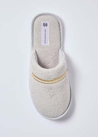 Chaussons façon mules, lignes contrastées Gris