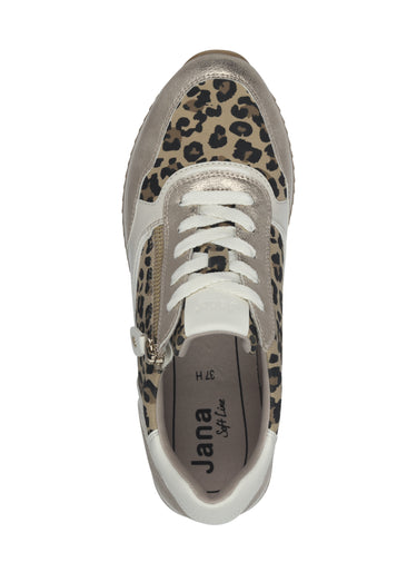 Baskets multimatières semelle compensée Leopard