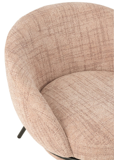 Fauteuil repos tissu + repose pieds 2R Rose