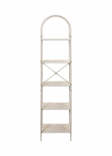 Etagère arche 5 niveauxen métal clair Blanc/Beige