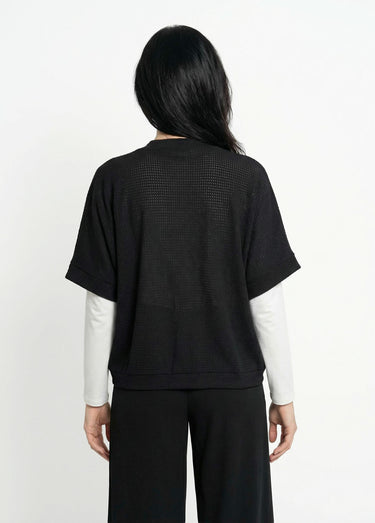 Gilet boléro en maille gaufrée Noir
