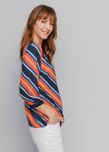 Tunique rayures fantaisie Marine/Rouge