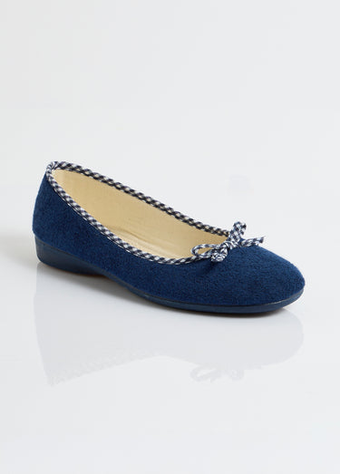 Chaussons ballerines largeur confort Marine