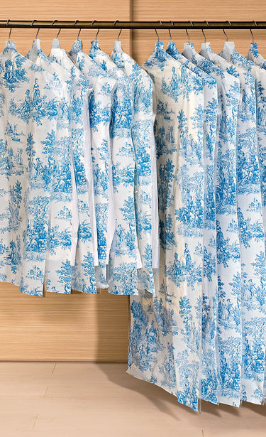 Housse de protection - lot de 12 Blanc/Bleu