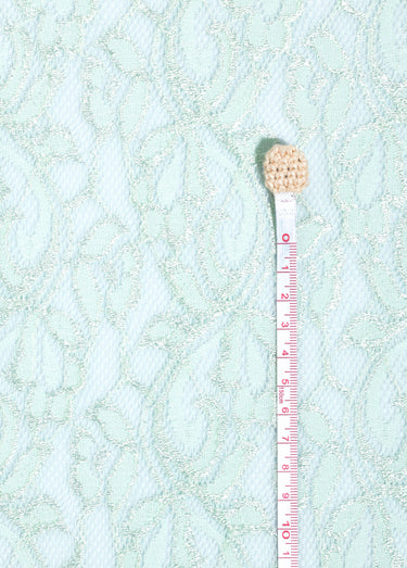 Coupon dentelle fleurie à reflets, 2V Vert Nil