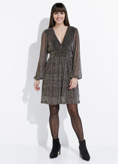 Robe courte pailletée taille haute Dore