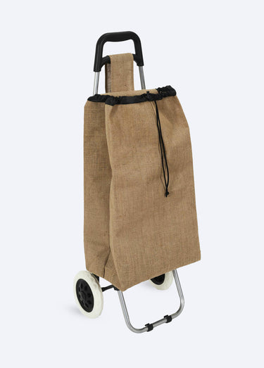 Chariot de shopping en jute, 2 roues Naturel