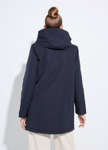 Parka chaude déperlante doublure fourrure Marine