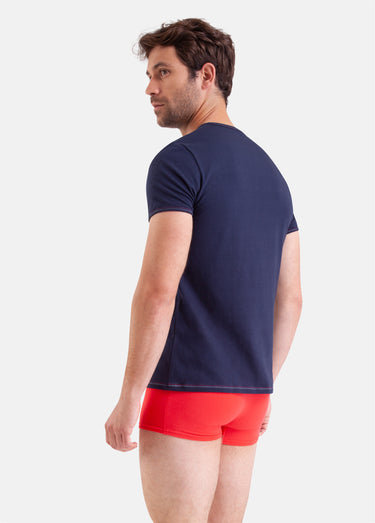 T-shirt col V manches courtes Marine