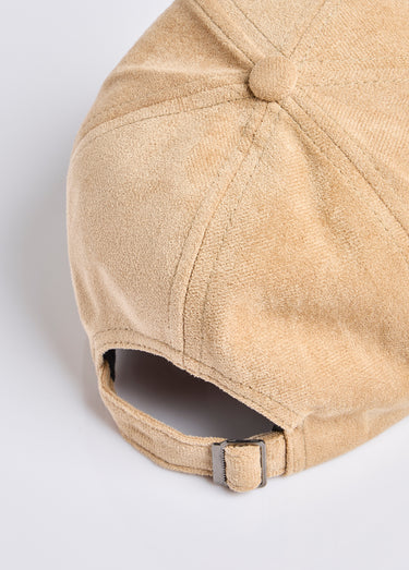 Casquette en simili daim, détail léopard Beige
