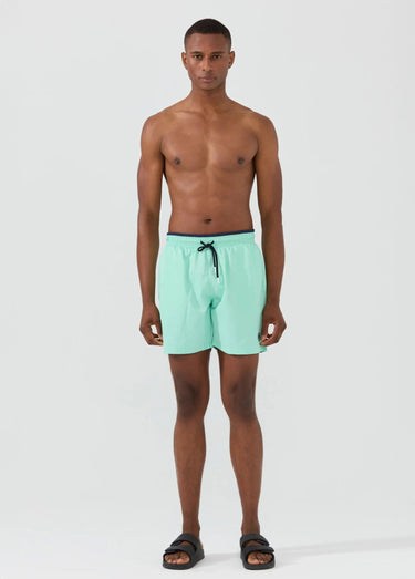 Short de bain uni, taille élastiquée Menthe