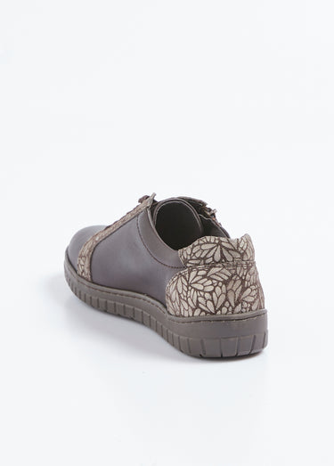 Baskets largeur confort lacées et zippées Marron