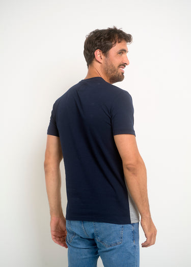 T-shirt tricolore logo poitrine Marine