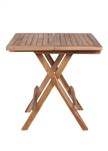 Table outdoor en bois de teck, pliable Naturel