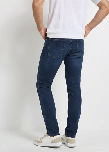Jean droit 5 poches denim stretch Marine