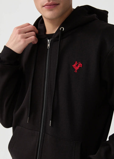 Sweat molletonné zippé à capuche Noir