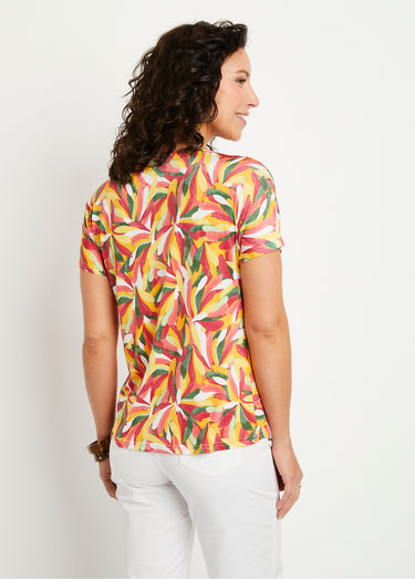 T-shirt court uni ou imprimé Paprika/Miel