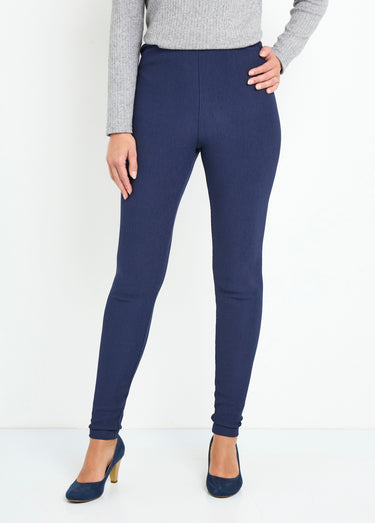 Legging côtelé taille élastiquée Marine