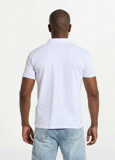 Polo homme manches courtes maille piquée Blanc