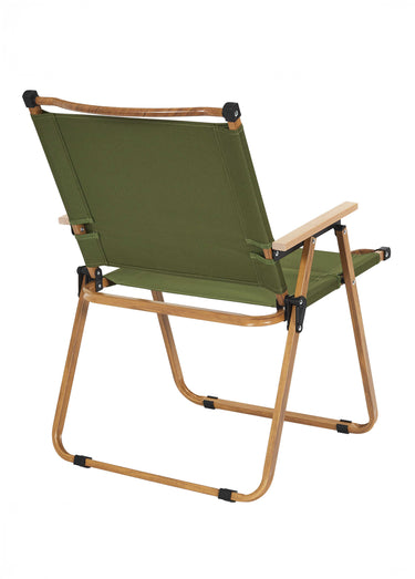 Fauteuil outdoor pliant, métal et tissu Vert