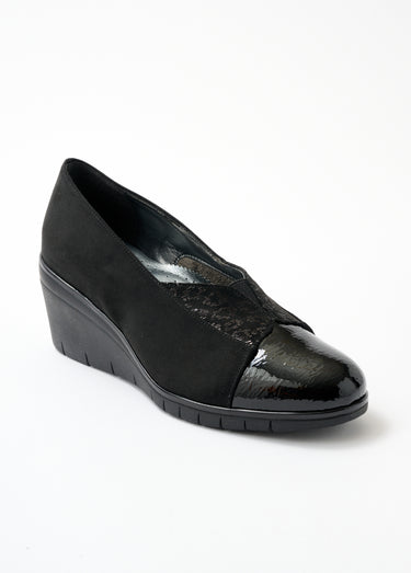 Chaussure de ville compensée largeur confort Noir