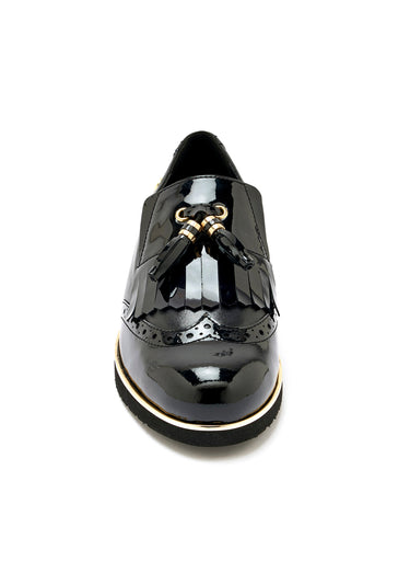 Moccassins vernis compensés Noir