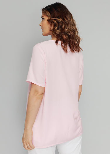 Tunique longue bohème en crépon Rose