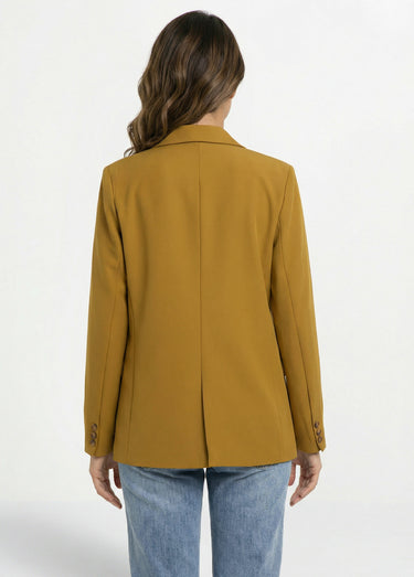 Veste blazer longue, double boutonnage Vert Olive