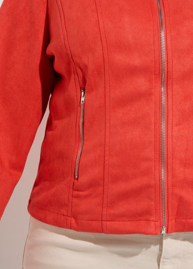 Veste courte suédine style perfecto Orange