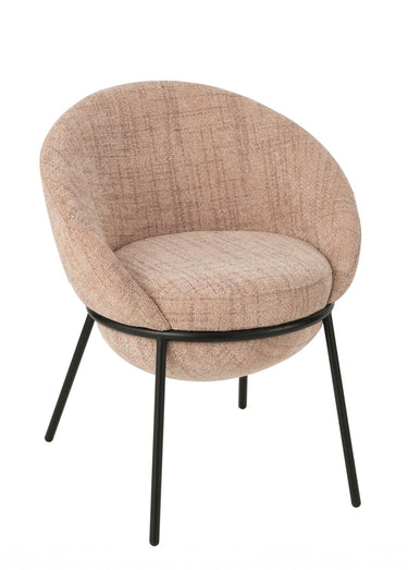 Fauteuil de salon chiné pieds métal, 2R Rose
