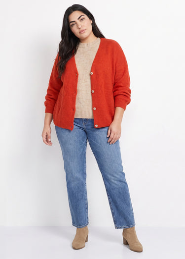 Gilet doux chaud tendance avec alpaga Corail