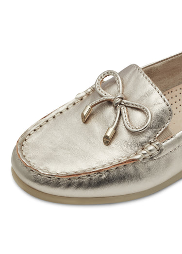 Mocassins confort cuir semelle compensée Dore