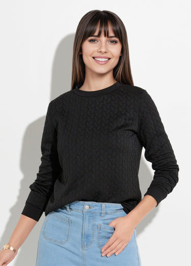 Sweat manches longues motif origami Noir