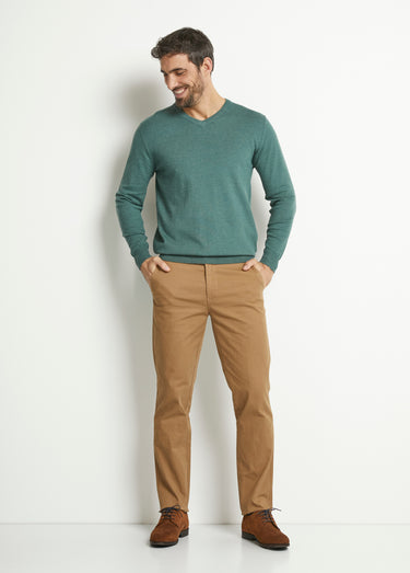 Pantalon chino droit toile Camel
