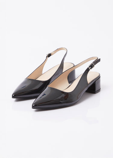 Escarpins slingback vernis pointus Vernis Noir