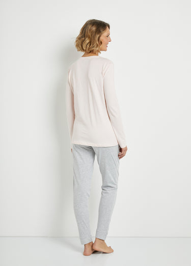 Pyjama manches longues maille Gris