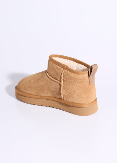 Low boots fourrées semelle compensée Camel