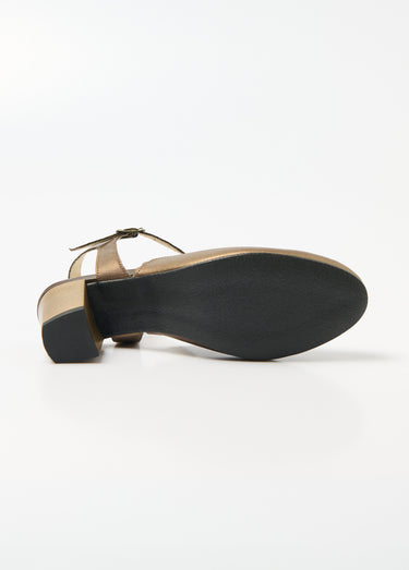 Sandales salomé cuir talon haut largeur confort Bronze